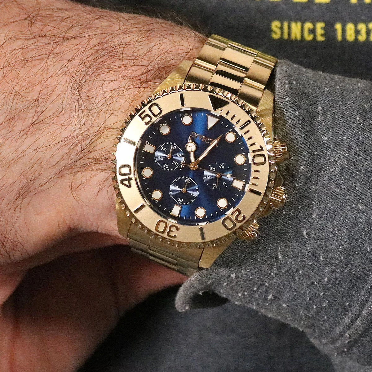 Invicta Men's Pro Diver Quartz 47mm Gold, Blue Dial