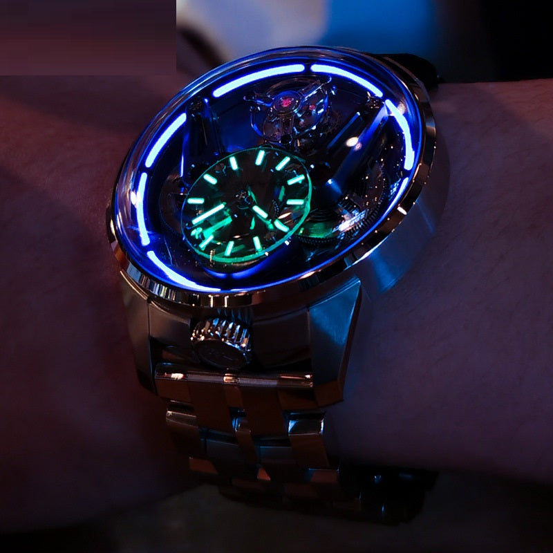 New Armor Tourbillon Mechanical Watch for Men — 13.5mm Oversize Metal Watch