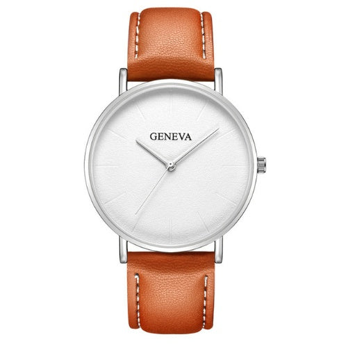 Men's Ultra-Thin Minimalist Watch | 40mm Geneva Quartz | Modern Slim Casual Design