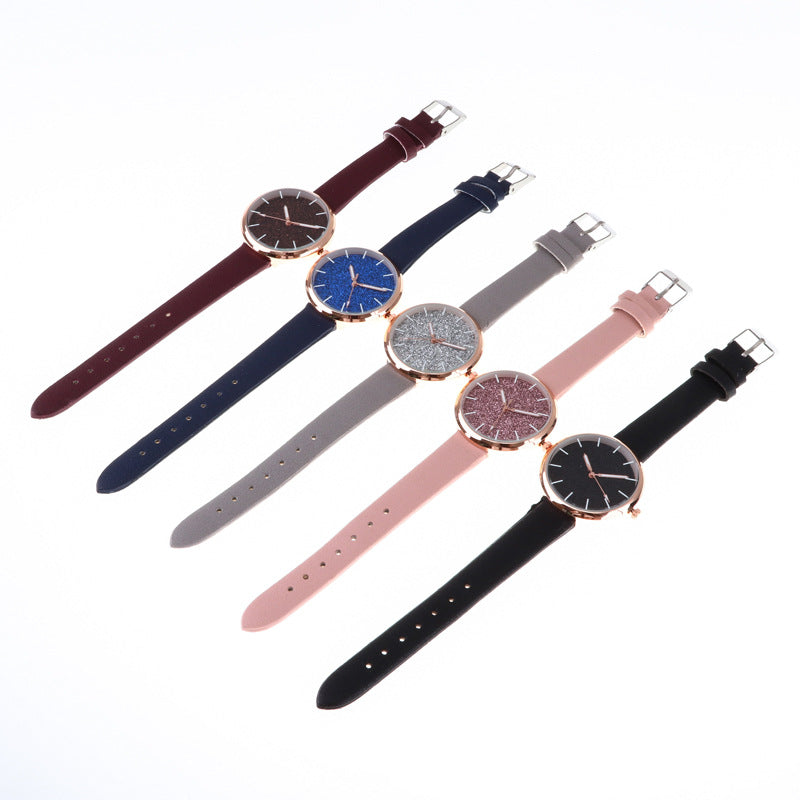 Fashion Women Romantic Starry Sky Wrist Watch Casual Rose Gold Steel Mesh Belt Rhinestone Watch Relogio Feminino