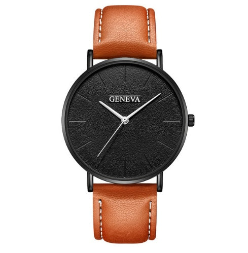 Men's Ultra-Thin Minimalist Watch | 40mm Geneva Quartz | Modern Slim Casual Design