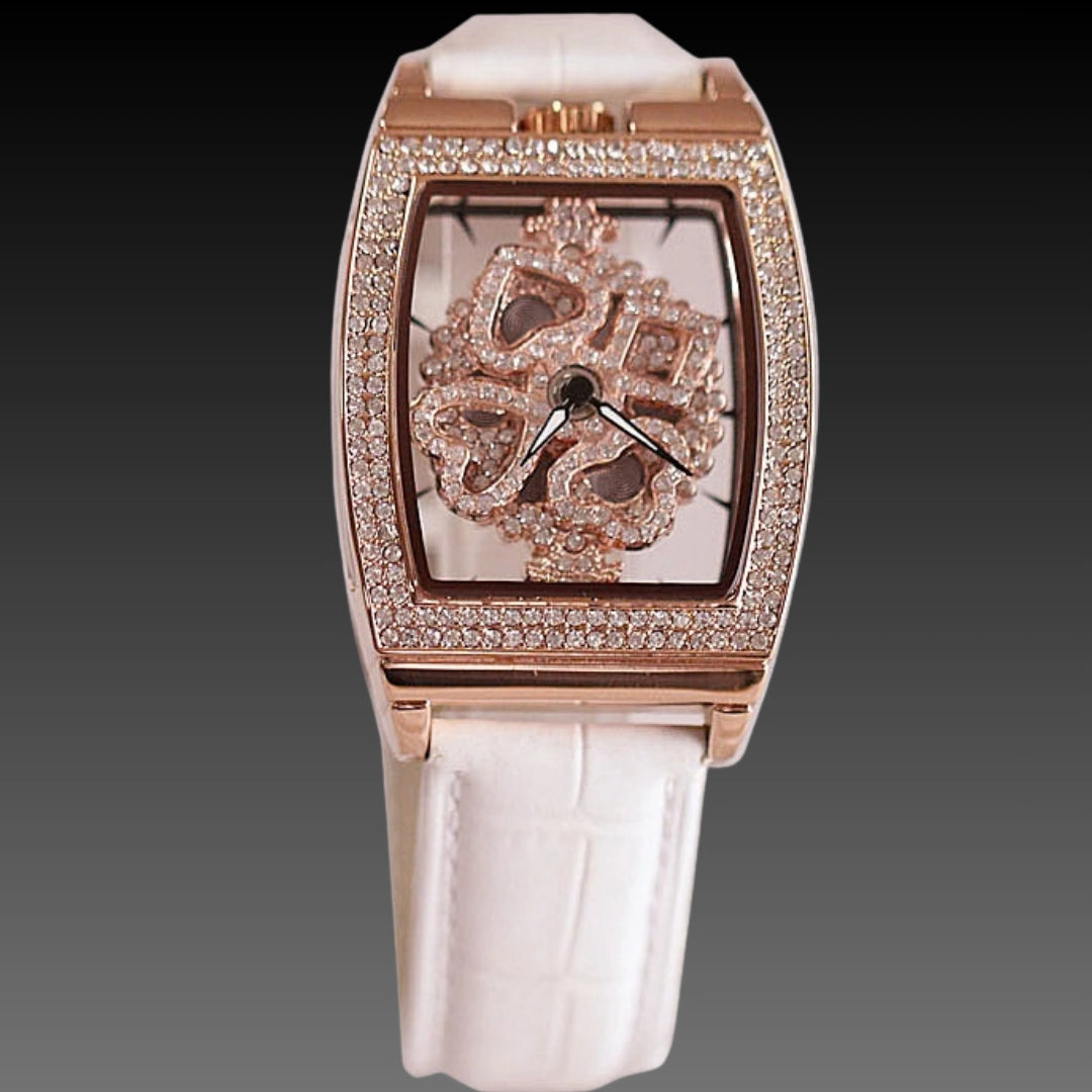 Floral Diamond Ladies Watch: 33mm Relief Dial | Crystal Indices | Magnetic & Leather Options