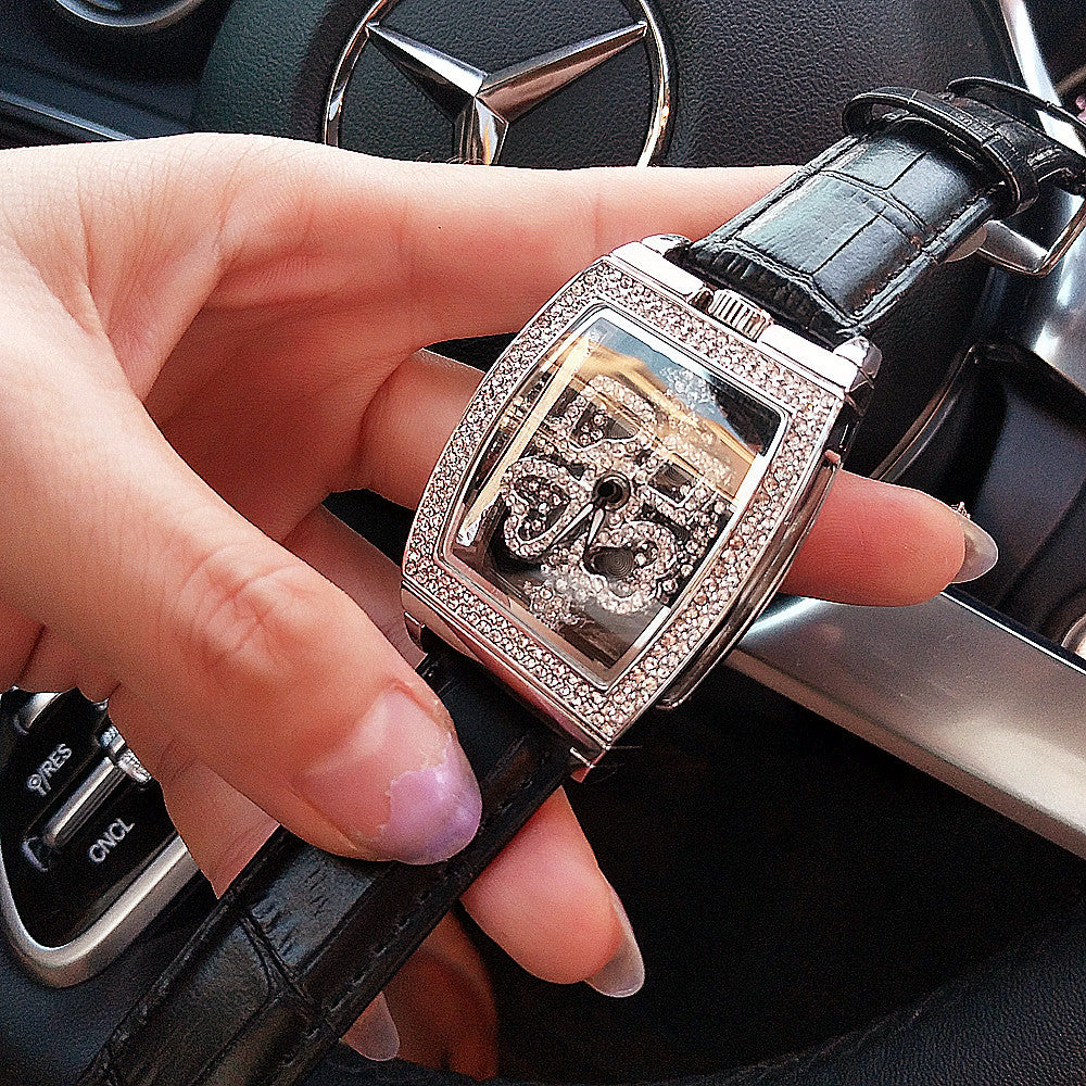 Floral Diamond Ladies Watch: 33mm Relief Dial | Crystal Indices | Magnetic & Leather Options