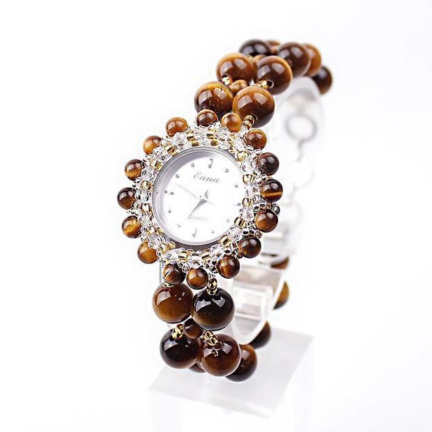Amethyst Luxury Crystal Bracelet Watch for Women – Elegant Quartz Dress Watch with Gemstone Inlay & Waterproof Stainless Steel Case