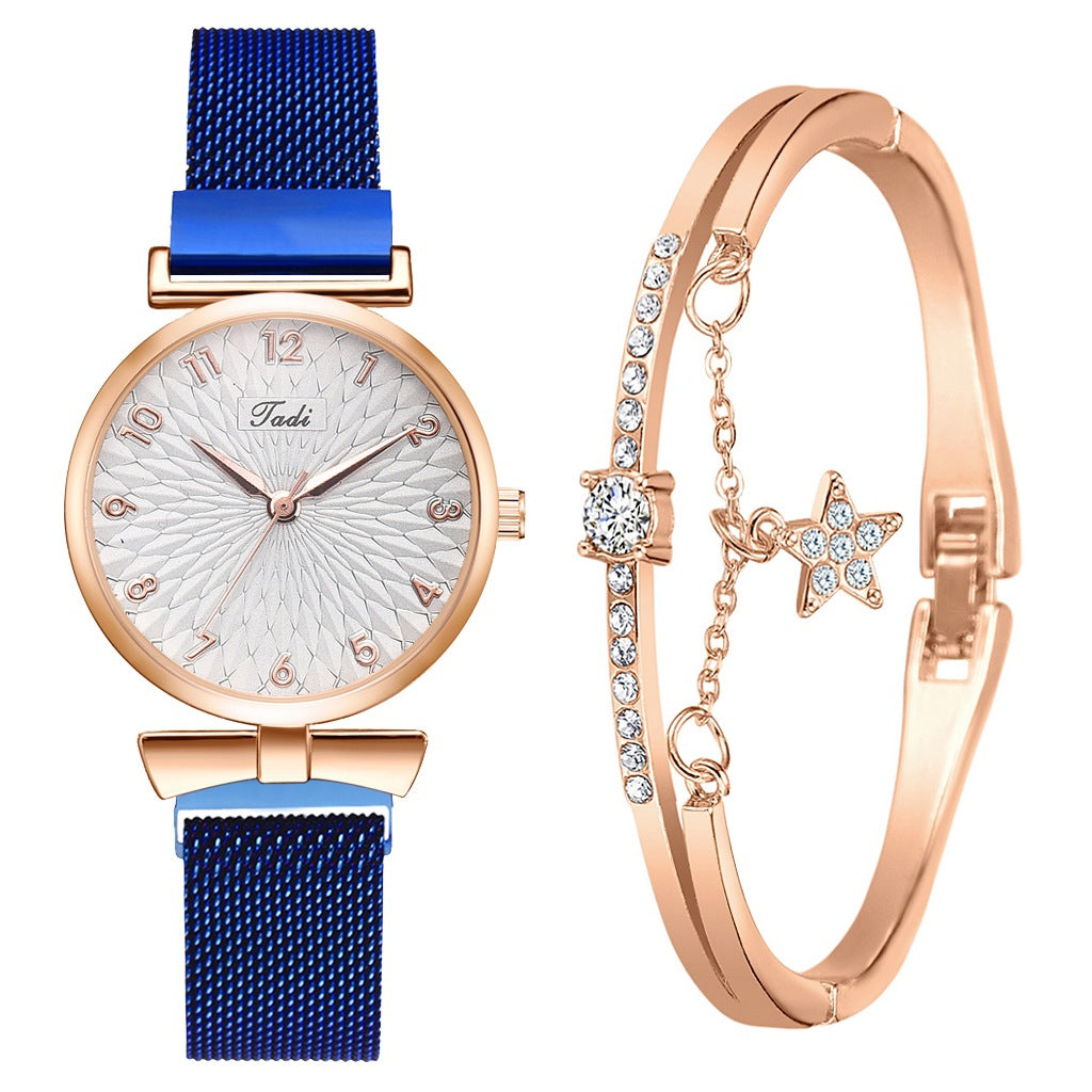Ladies Bowknot Bracelet Watch Set – Elegant Quartz Timepiece with Matching Rhinestone Jewelry