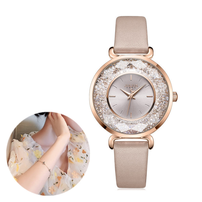 Vintage Forest Leather Watch: 42mm Statement Dial | 10mm Thickness | Nature-Inspired Quartz