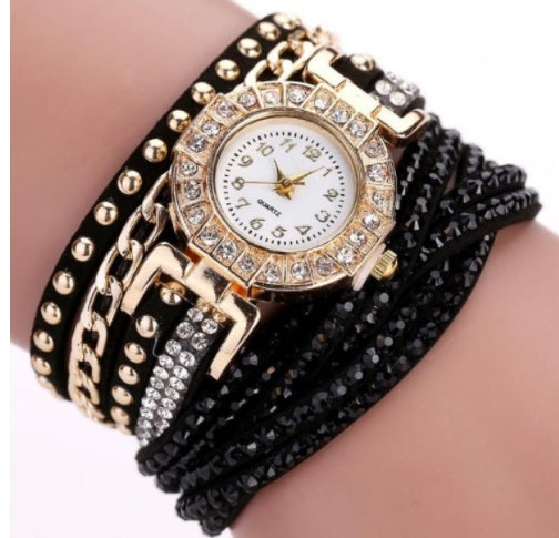 Luxury Braided Twist Watch: 28mm Petite Dial | 8mm Slim | Fashion Quartz Bracelet