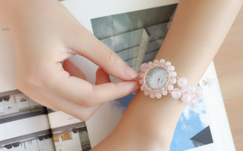 Amethyst Luxury Crystal Bracelet Watch for Women – Elegant Quartz Dress Watch with Gemstone Inlay & Waterproof Stainless Steel Case