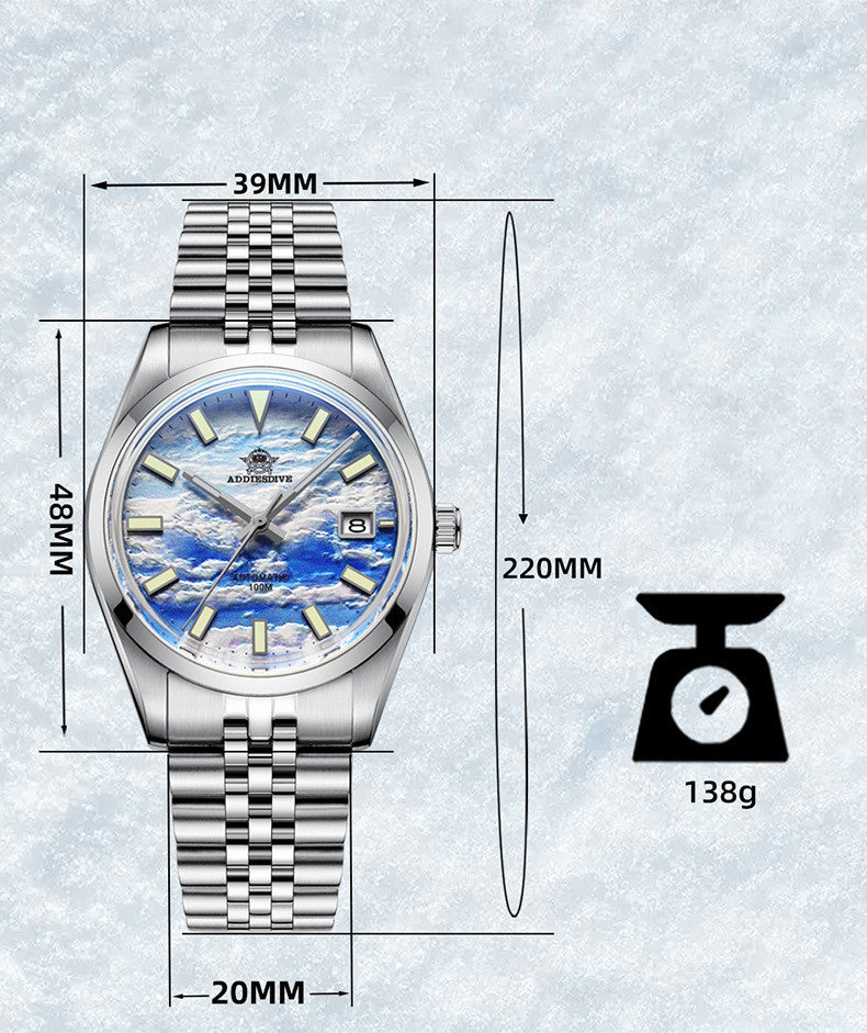 Men's Automatic Mechanical Skeleton Watch – Luminous Steel Band Waterproof Timepiece