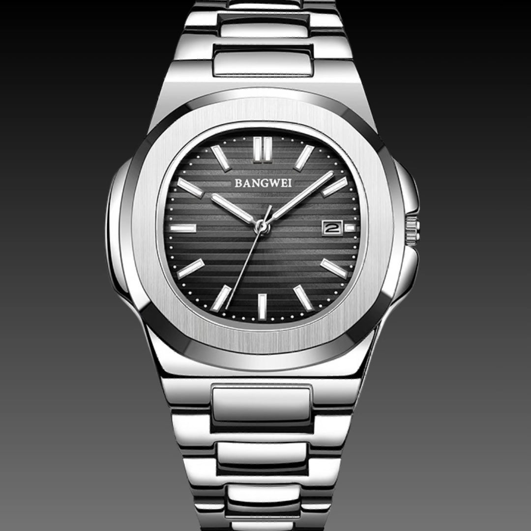 Mens Stylish Luminous Water-Resistant Watch With A Steel Band