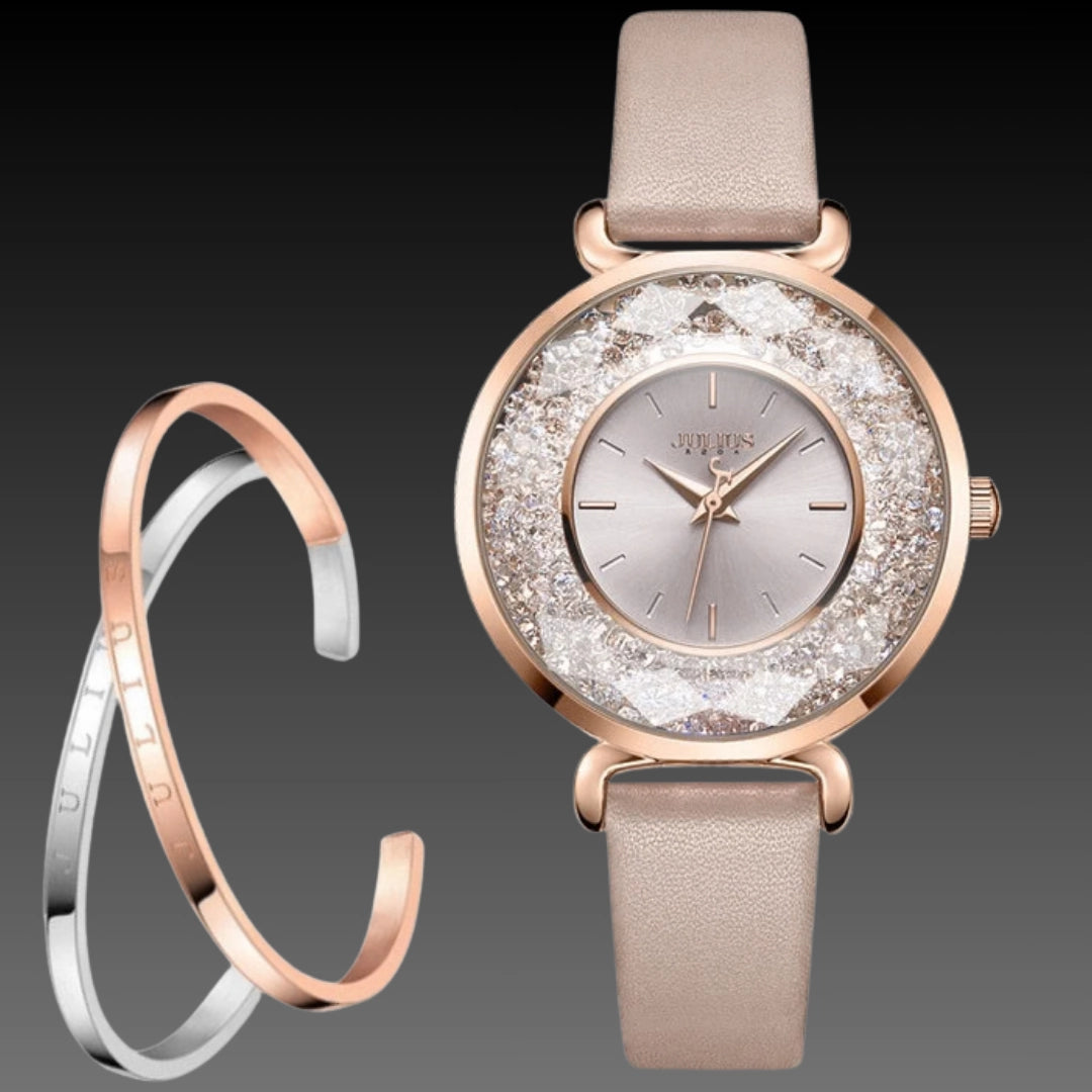 Vintage Forest Leather Watch: 42mm Statement Dial | 10mm Thickness | Nature-Inspired Quartz