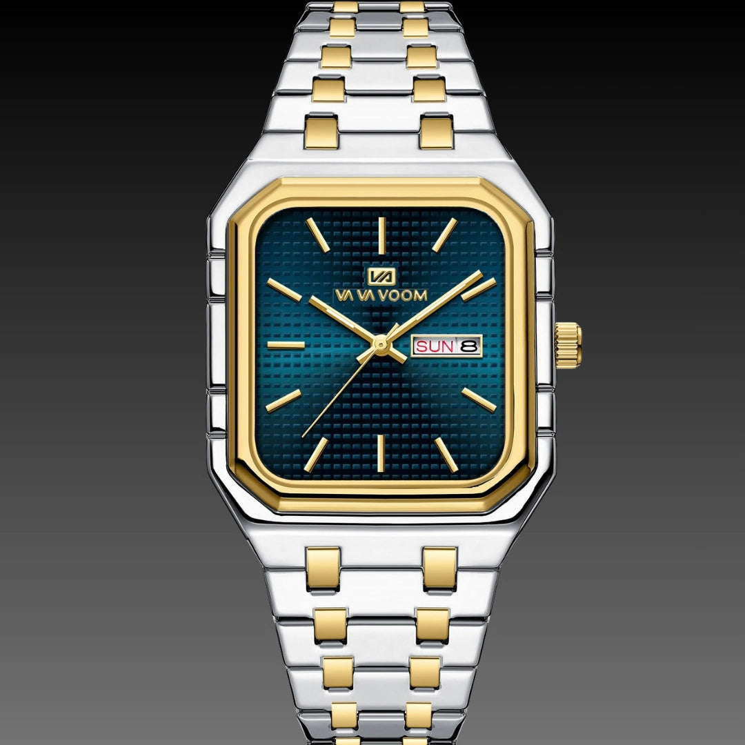 Men's Square Luminous Watch – 8.5mm Ultra-Slim Business Quartz with Gradient Dial