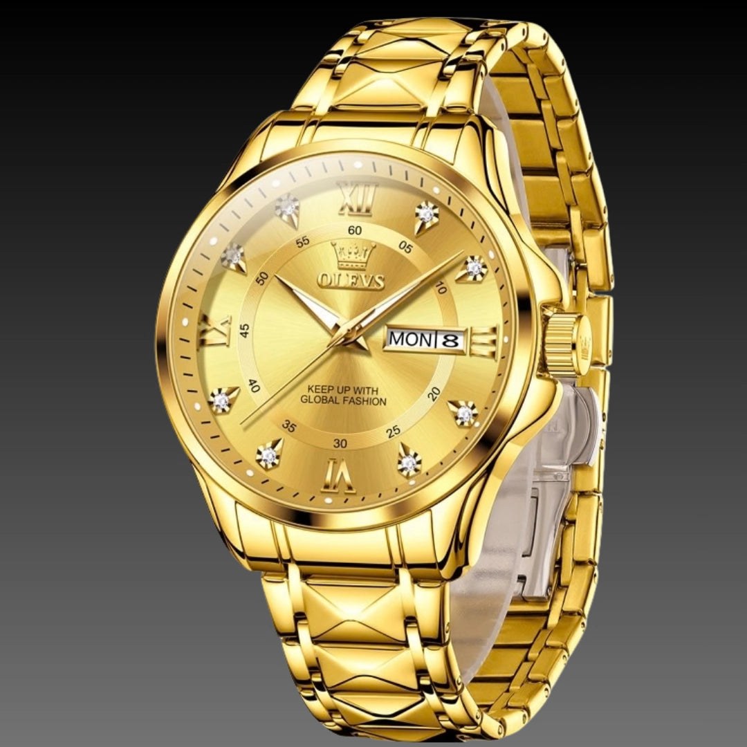 Luxury Roman Scale Calendar Watch: Model 5513 | 29mm Ladies Quartz | 9mm Slim Steel Belt