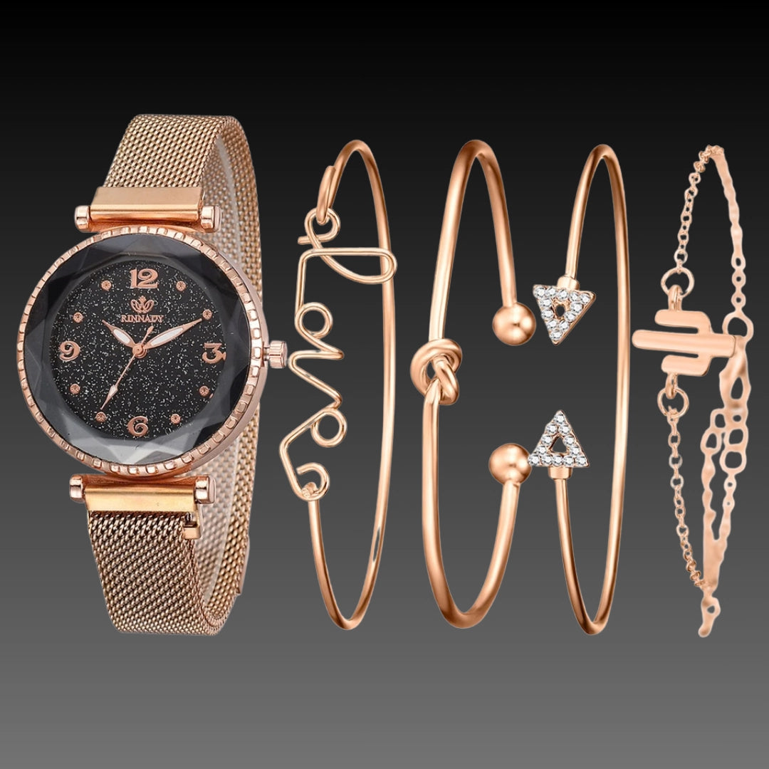 Women’s Quartz Bracelet Watch with Magnet Buckle (36mm Case, 5 Colors)