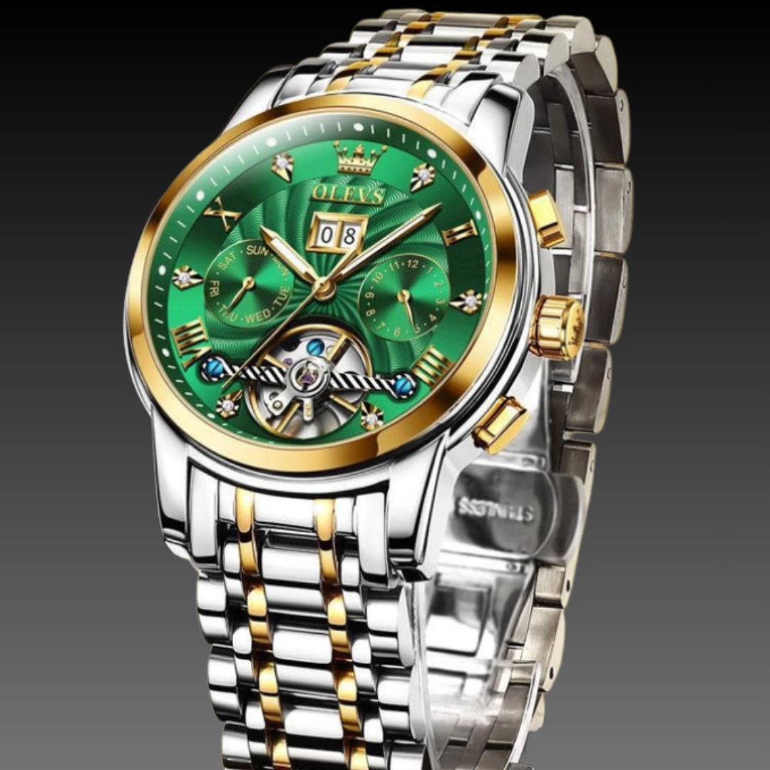 Men's Multifunction Automatic Watch – 41mm x 13mm Steel Business Timepiece