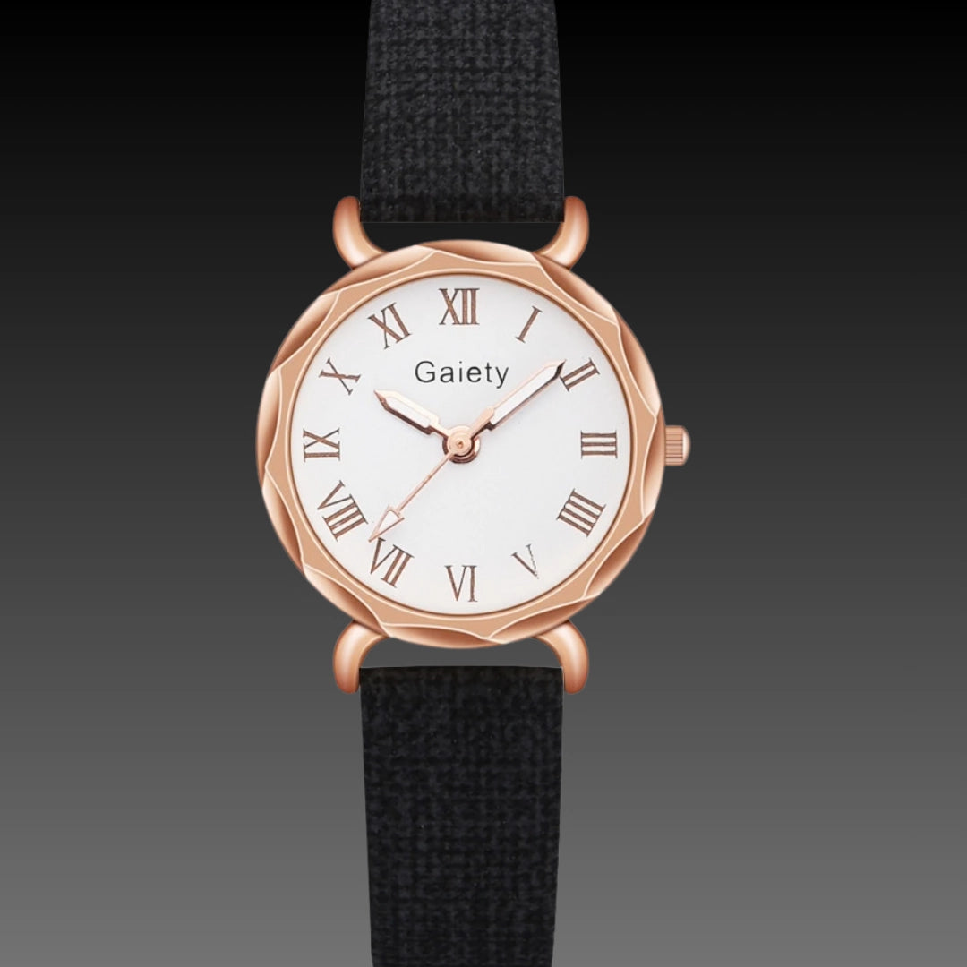 Korean Simple Student Watch – Ladies Quartz Roman Numeral Canvas Strap (Bracelet Set Available)