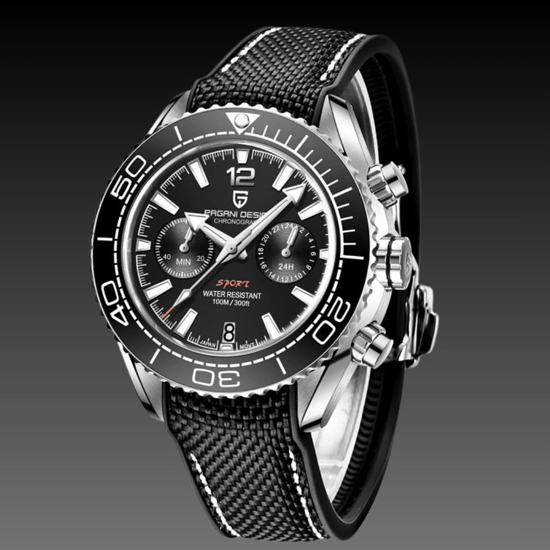 Men's Multi-Function Quartz Watch – Double Calendar Day-Date Display with Luminous Hands