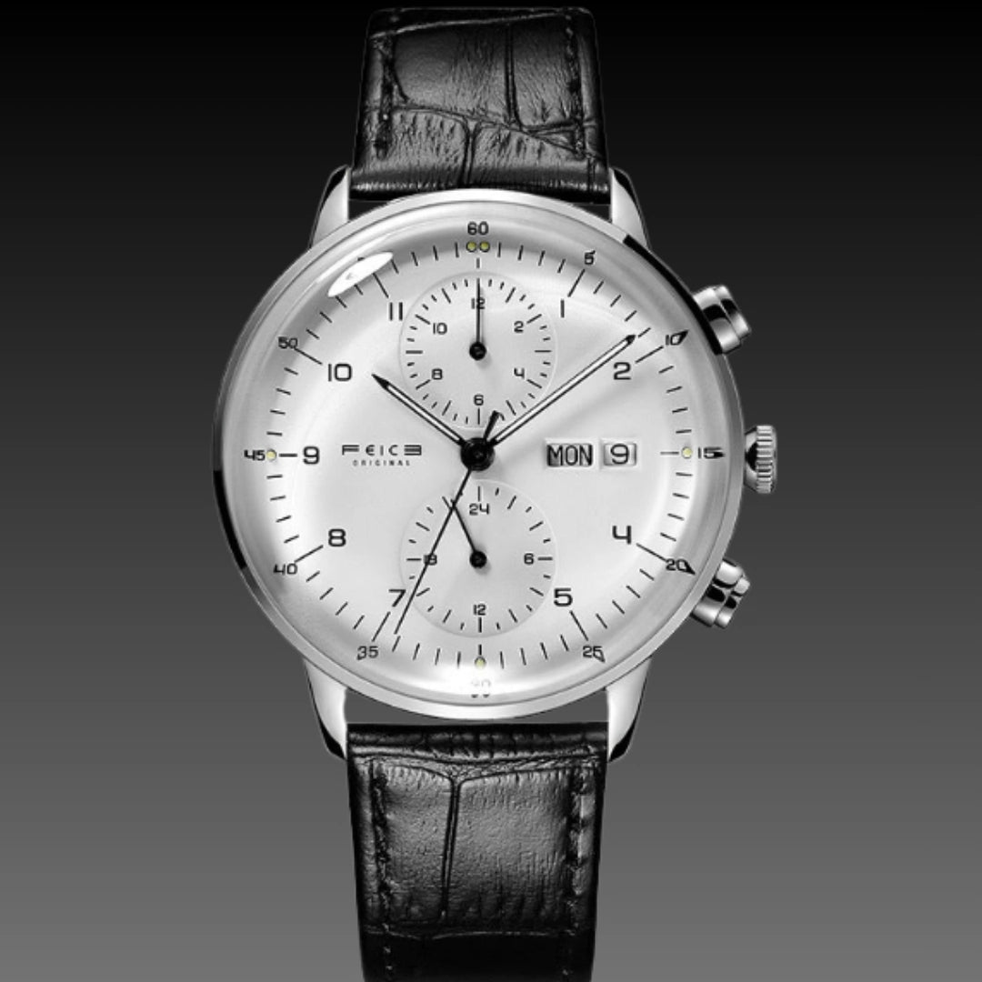 FM121 Bauhaus Automatic Mechanical Watch – Luminous Minimalist Design with Domed Glass & Exhibition Back