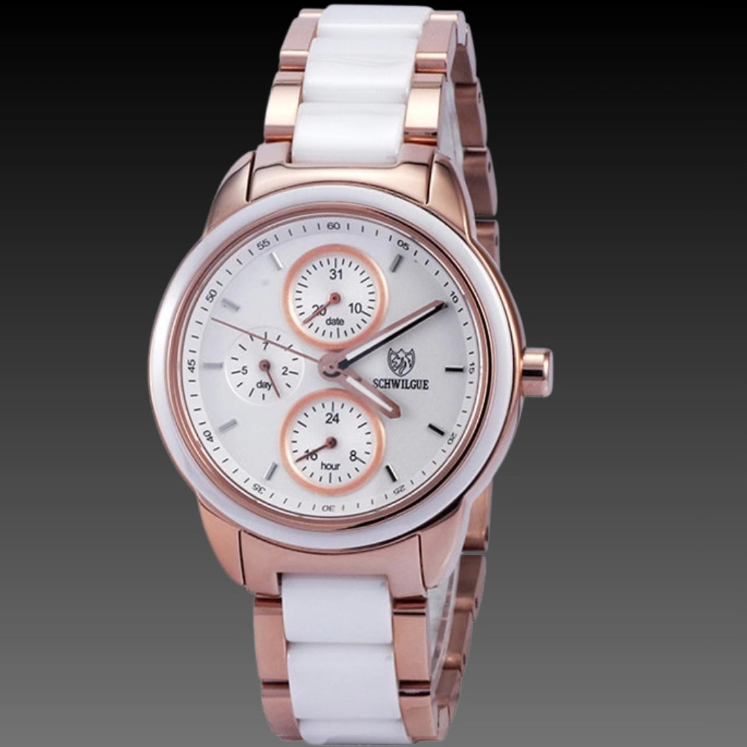 Rose Gold Serpent Watch: 38mm Oval Dial | Flexible Tubogas Bangle | Sapphire Crystal