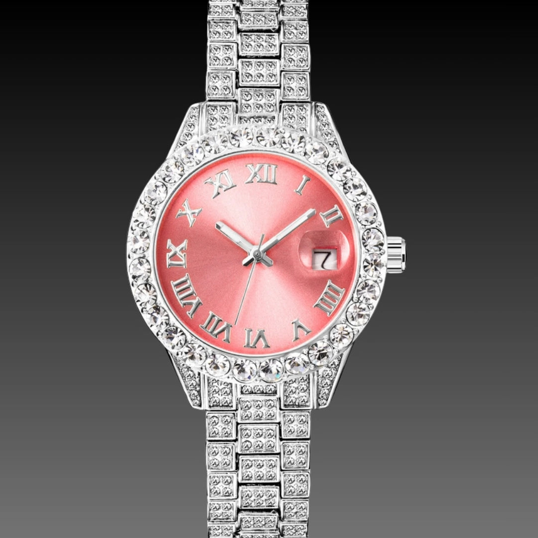 Luxury Two-Tone Ladies Watch: 36mm Sunburst Dial | Crystal Indices | Luminous Hands