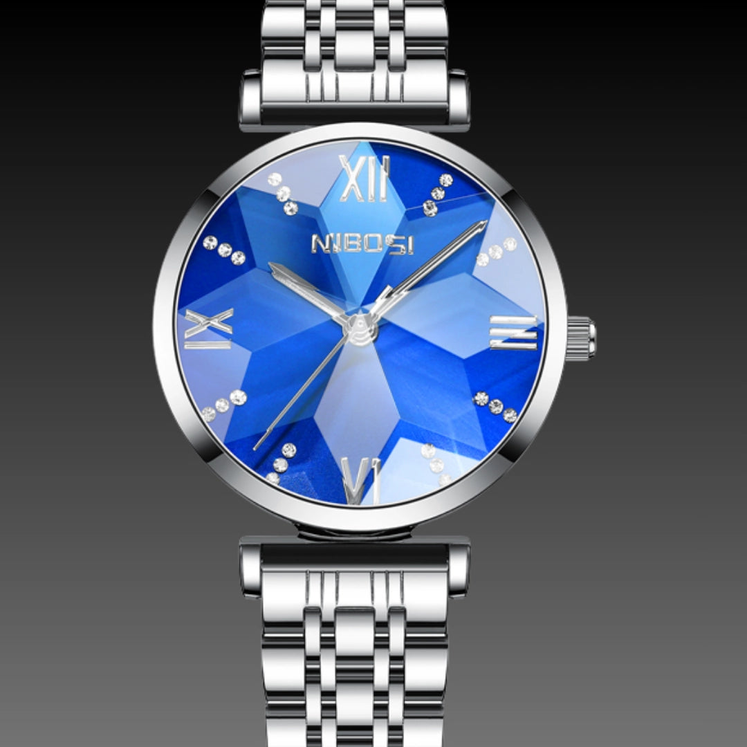 Ladies Fashion Galvanized Steel Watch – Multifunction Quartz with Luminous Dial & Chronograph