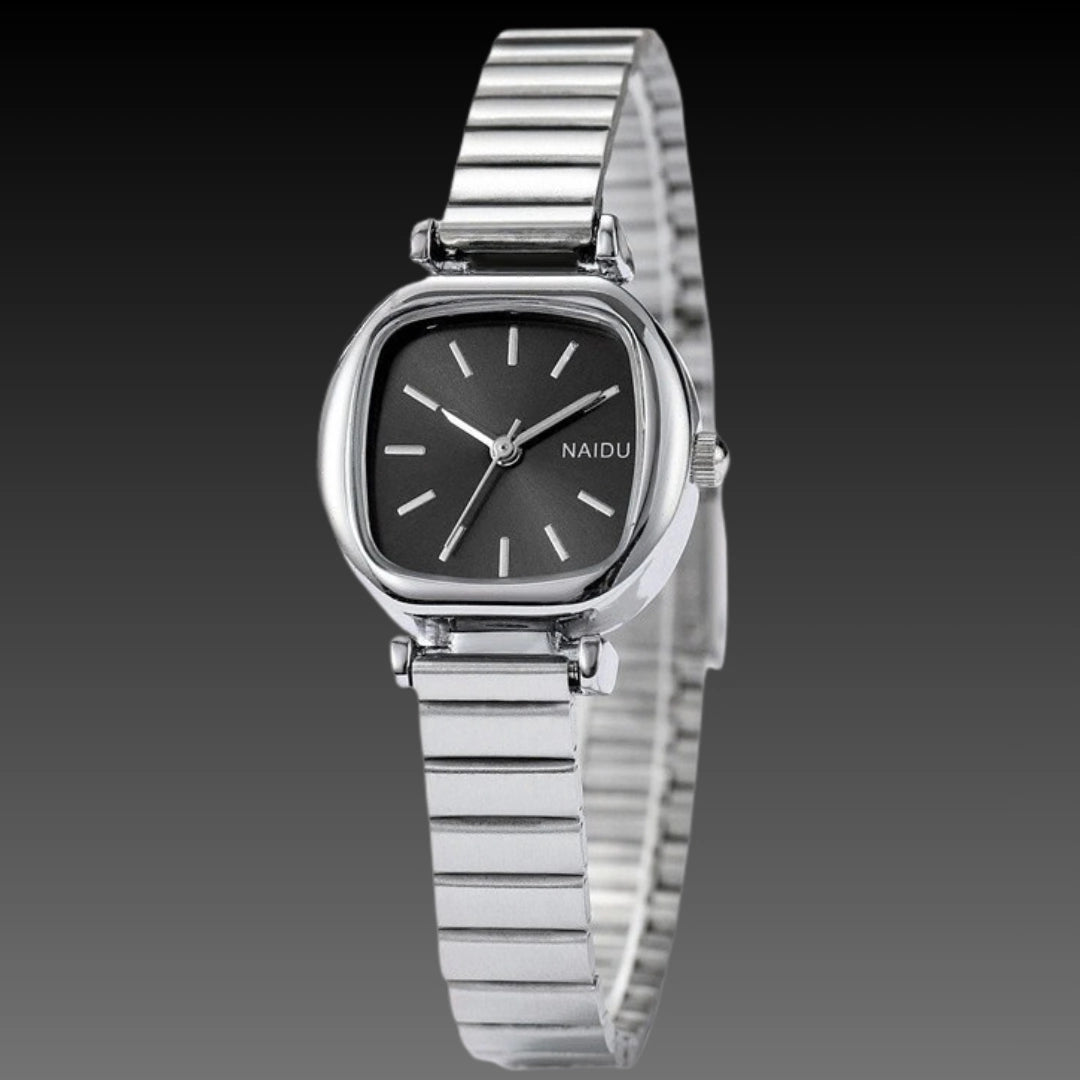 Luxury Small Square Watch: Fashion Simple Steel Belt | Retro Elegant Ladies Quartz | 28mm Case