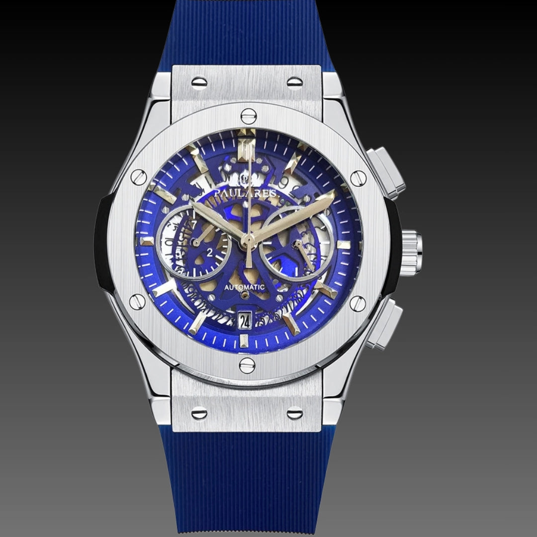 Multifunctional Rubber-Strap Quartz Stopwatch Mens Watch