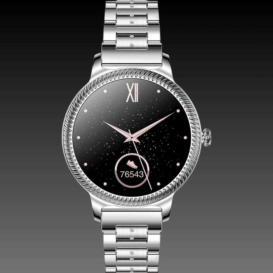 Ladies AK38 Smart Watch – Fashion Personality Stainless Steel Fitness Tracker with 1.09" Color Screen