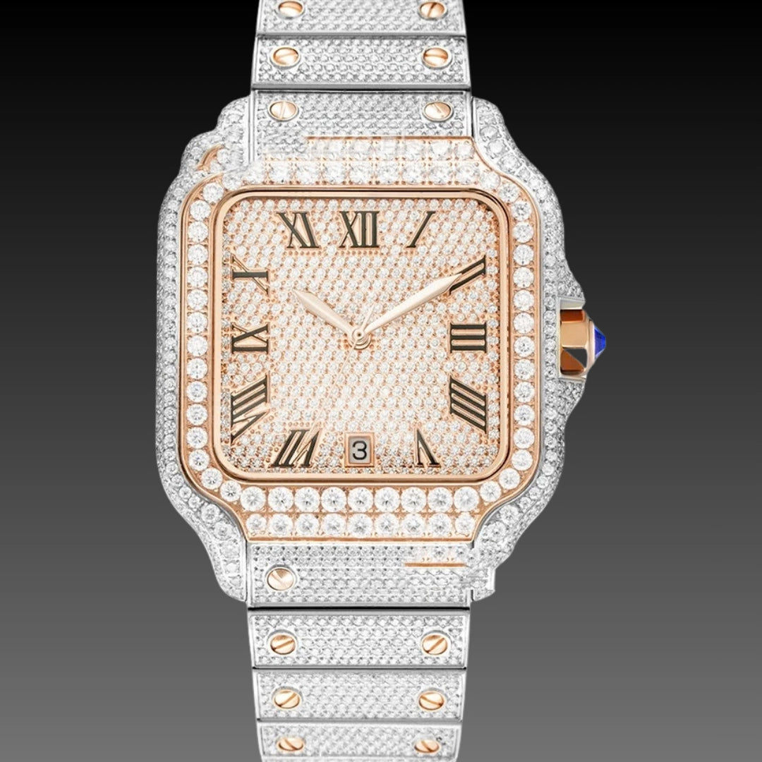 Clarity Moissanite Watch Men's Stainless Steel