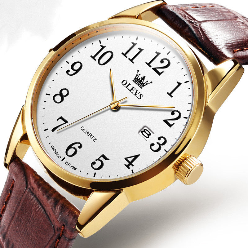Men's 39mm Minimalist Leather Quartz Watch | 9mm Ultra-Slim