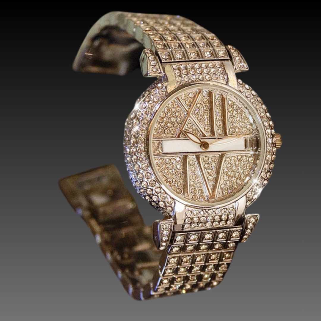 Women's 38mm Iced Out Crystal Watch: Luxury Diamond-Style | Quartz