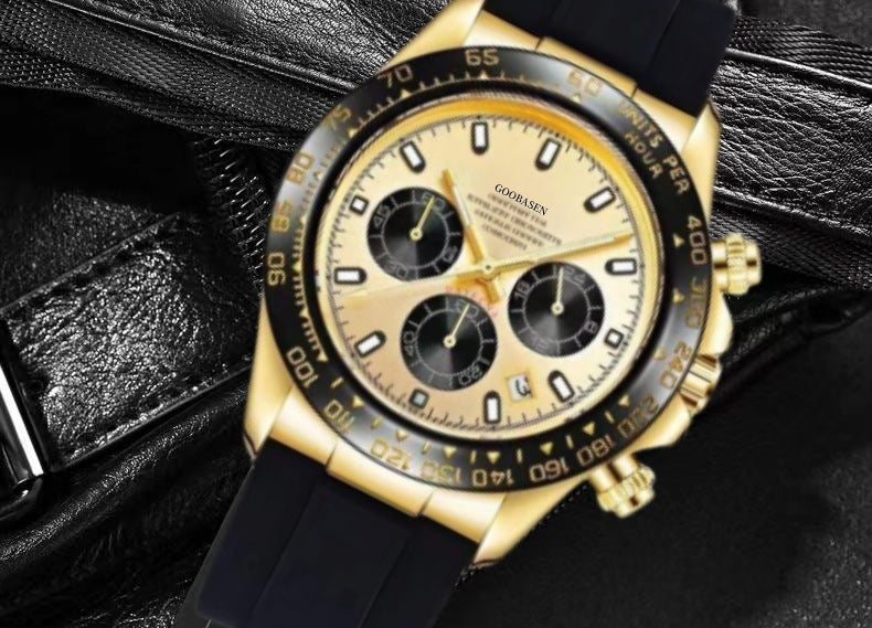 Mechanical-Style Mens Watch With Calenda Quartz Watch