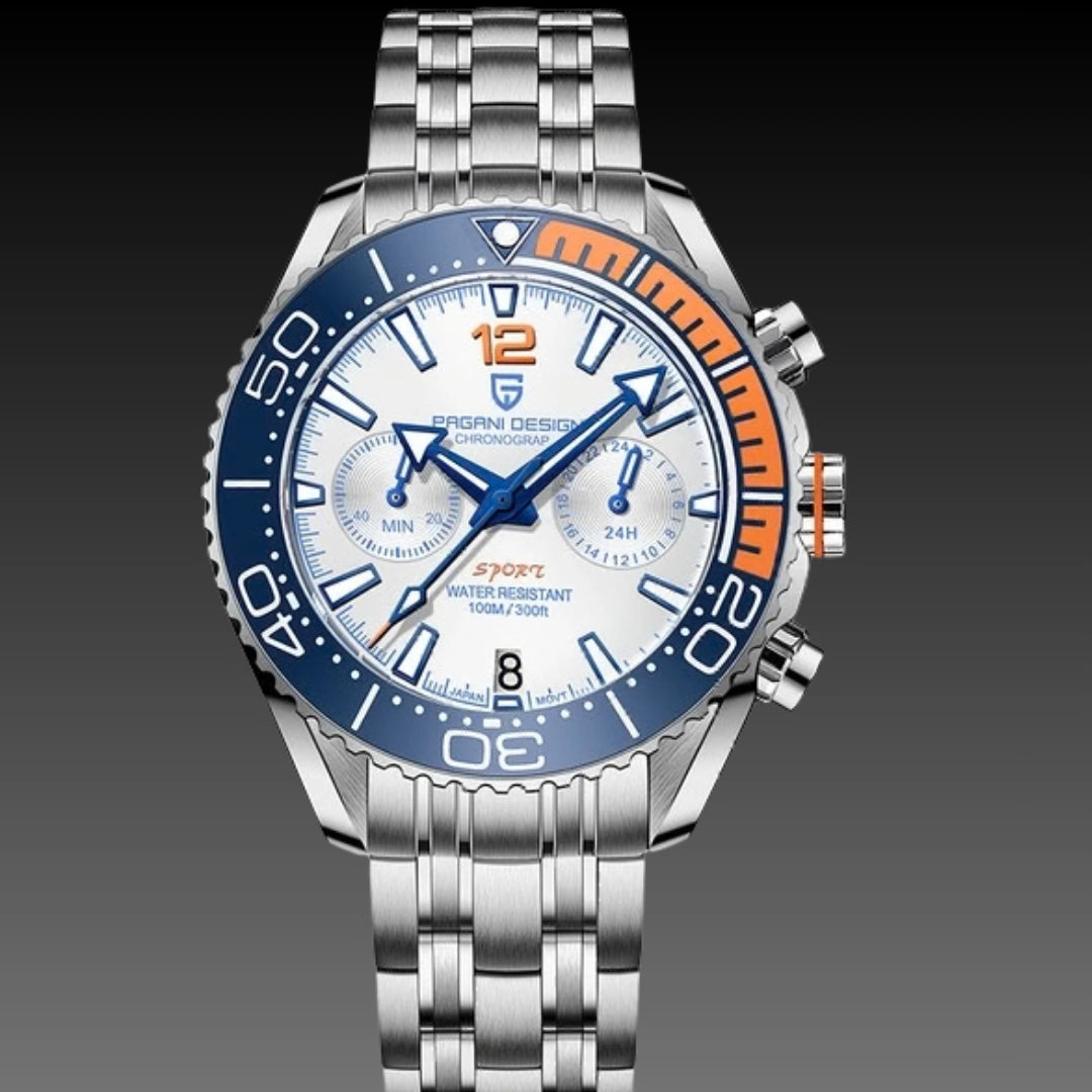Men's Multi-Function Quartz Watch – Double Calendar Day-Date Display with Luminous Hands