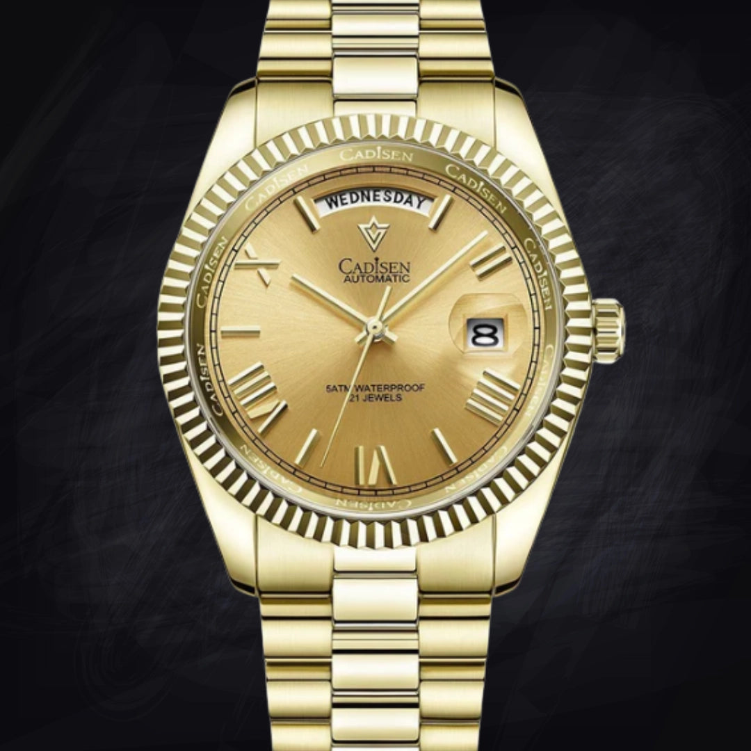 Stainless Steel Shell Automatic Mechanical Men's Sapphire Calendar Watch