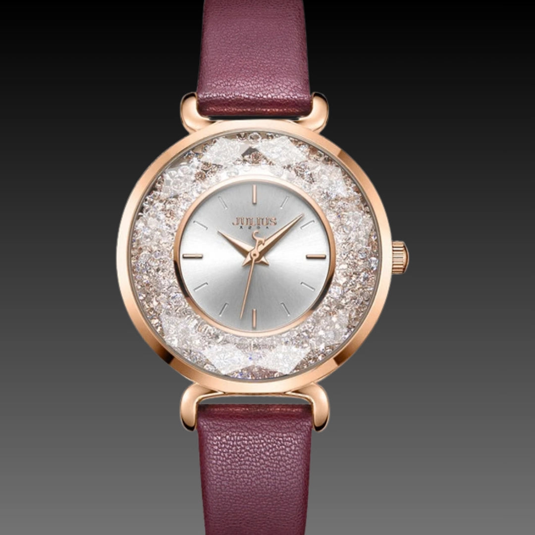 Ladies Julius Mori Girl Quartz Watch – Temperament Leather Strap Wristwatch (3ATM Waterproof)
