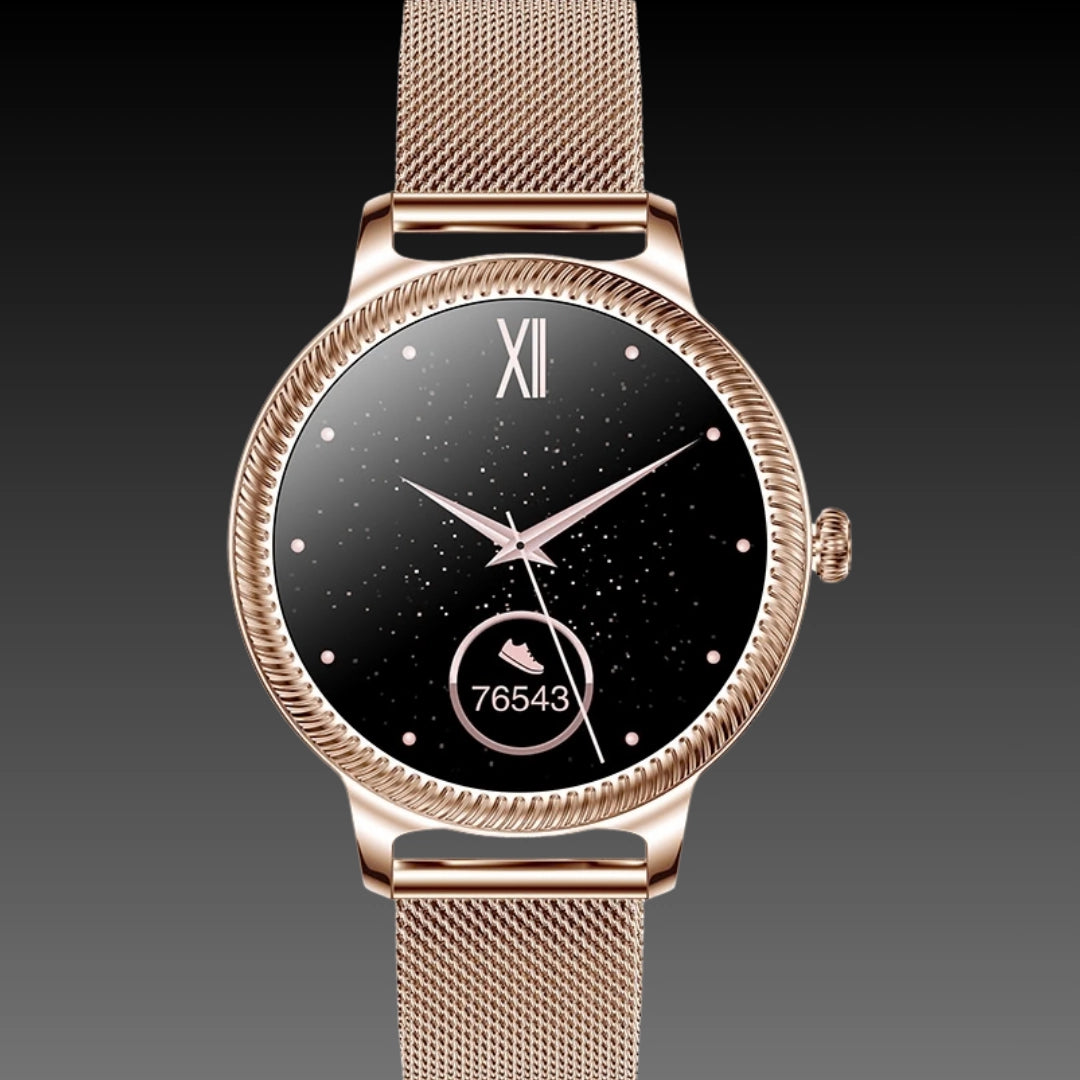 Ladies AK38 Smart Watch – Fashion Personality Stainless Steel Fitness Tracker with 1.09" Color Screen