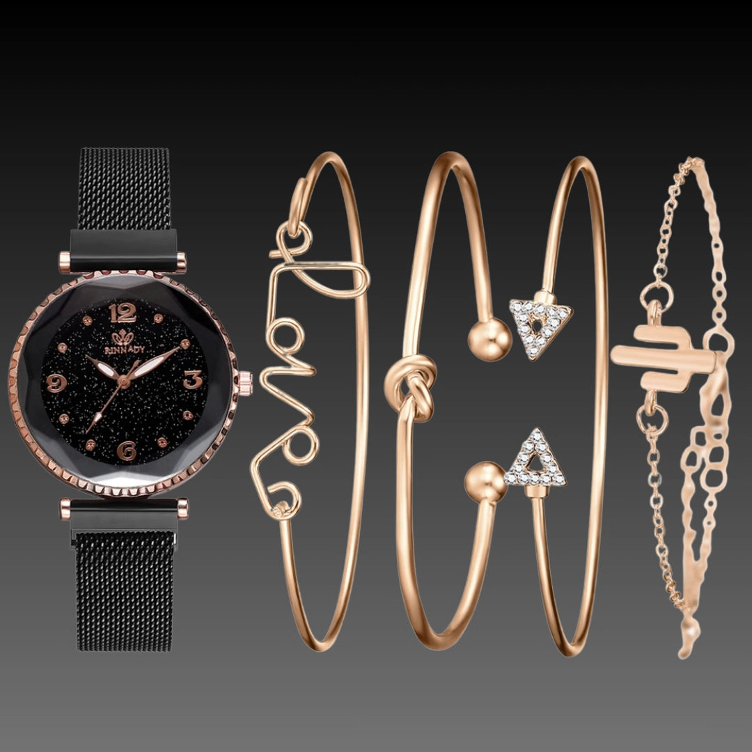 Women’s Quartz Bracelet Watch with Magnet Buckle (36mm Case, 5 Colors)