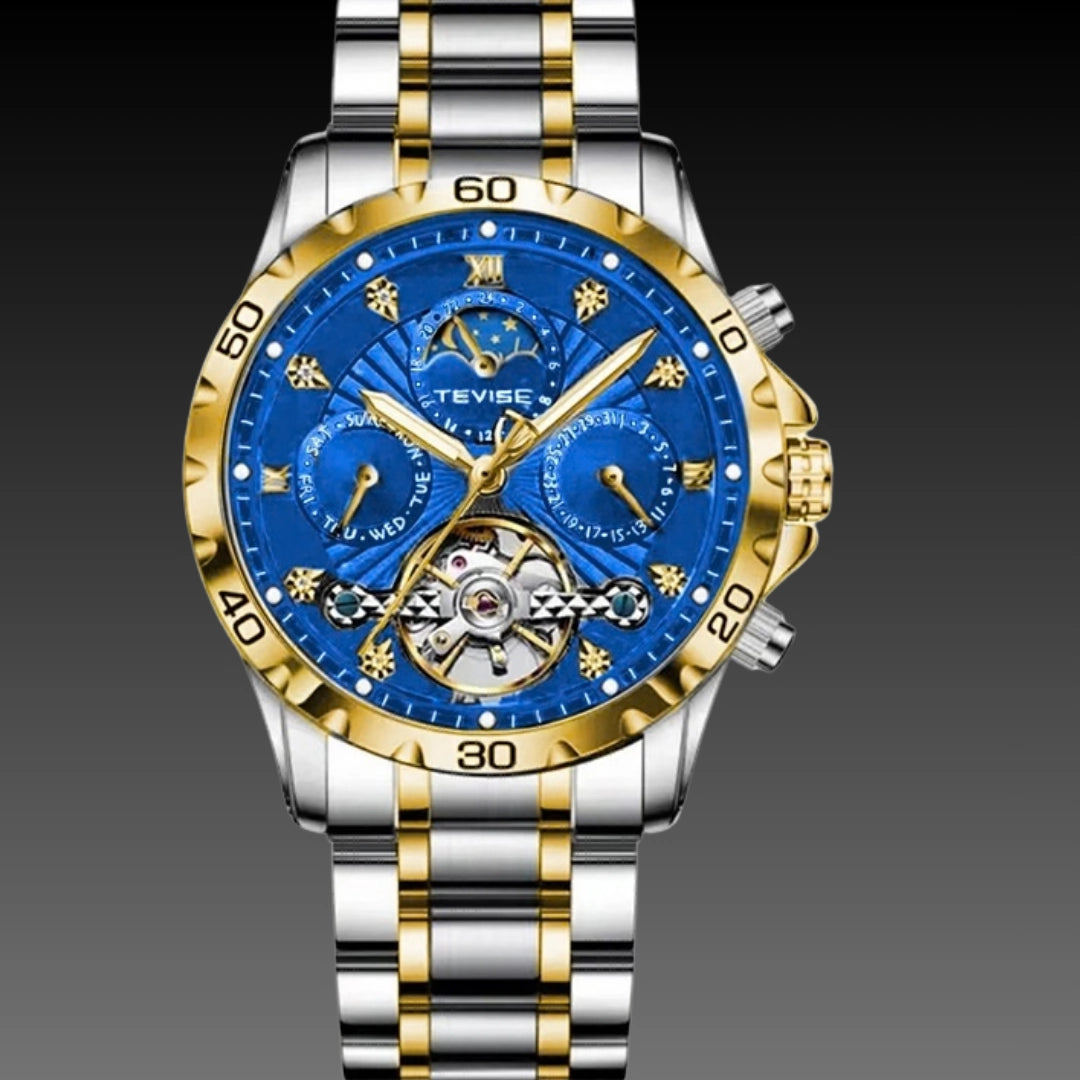 Fashion Business Men's Waterproof Tourbillon Steel Belt Mechanical Watch