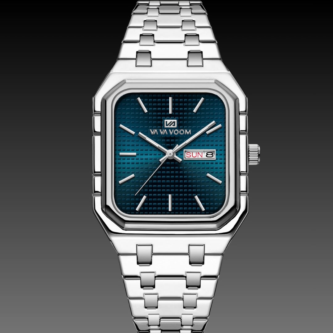 Men's Square Luminous Watch – 8.5mm Ultra-Slim Business Quartz with Gradient Dial