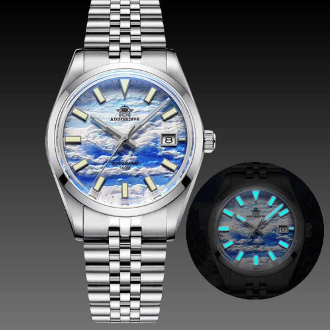 Men's Automatic Mechanical Skeleton Watch – Luminous Steel Band Waterproof Timepiece
