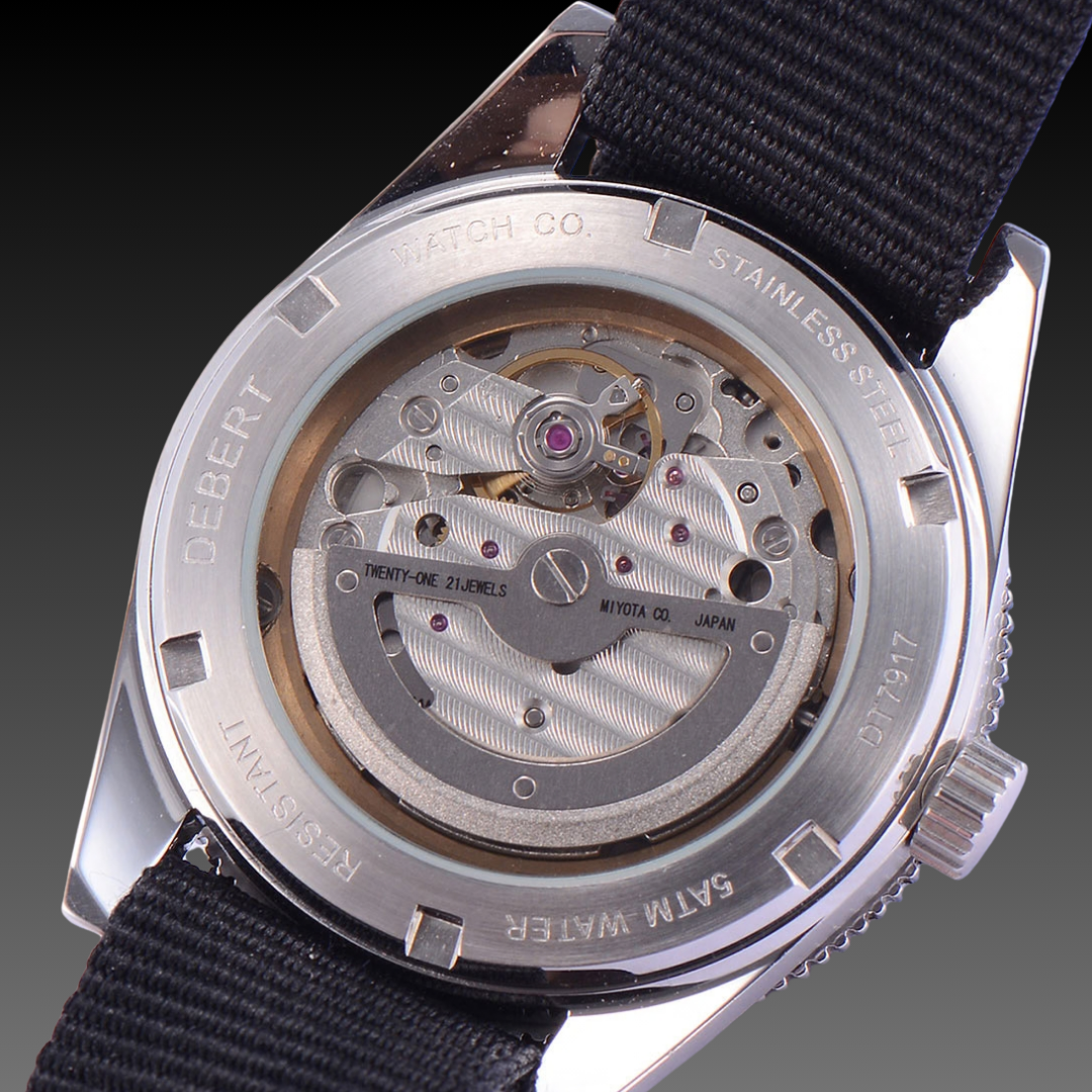 Men's Automatic Mechanical Watch – Sapphire Crystal Luminous Date Canvas Strap