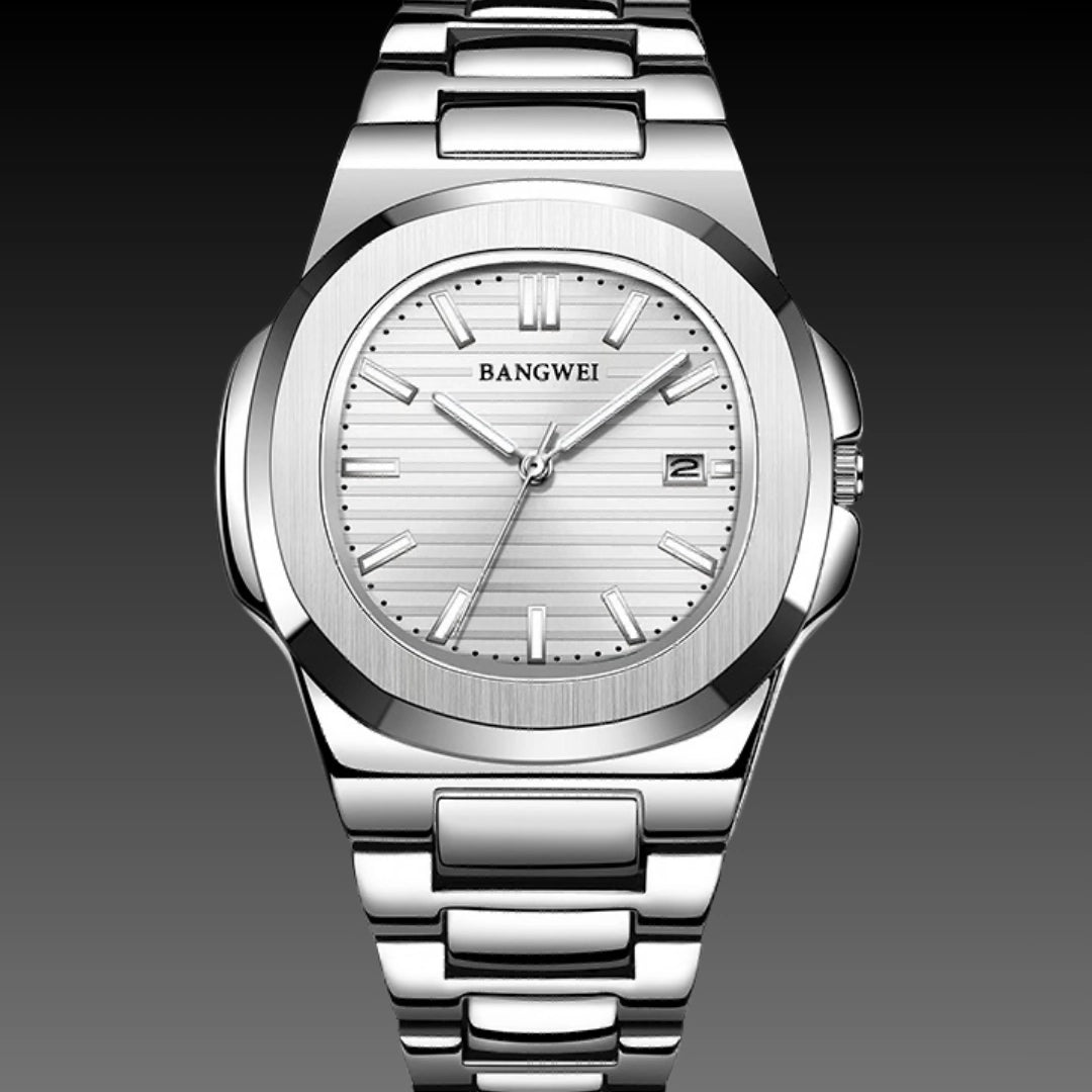 Mens Stylish Luminous Water-Resistant Watch With A Steel Band