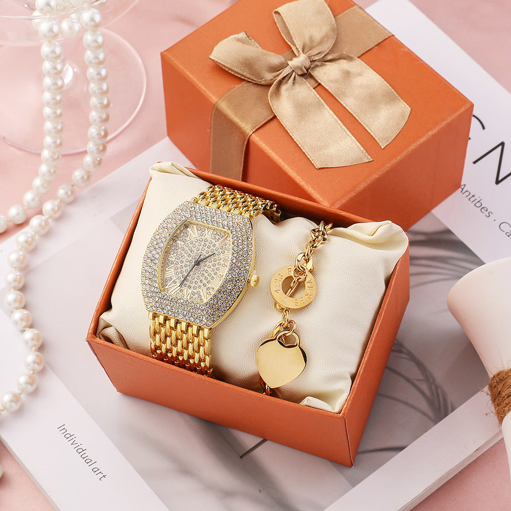 Luxury "Gypsophila" Iced-Out Watch: 36mm Round Case | Full Diamond Dial | Wide 23mm Link Strap