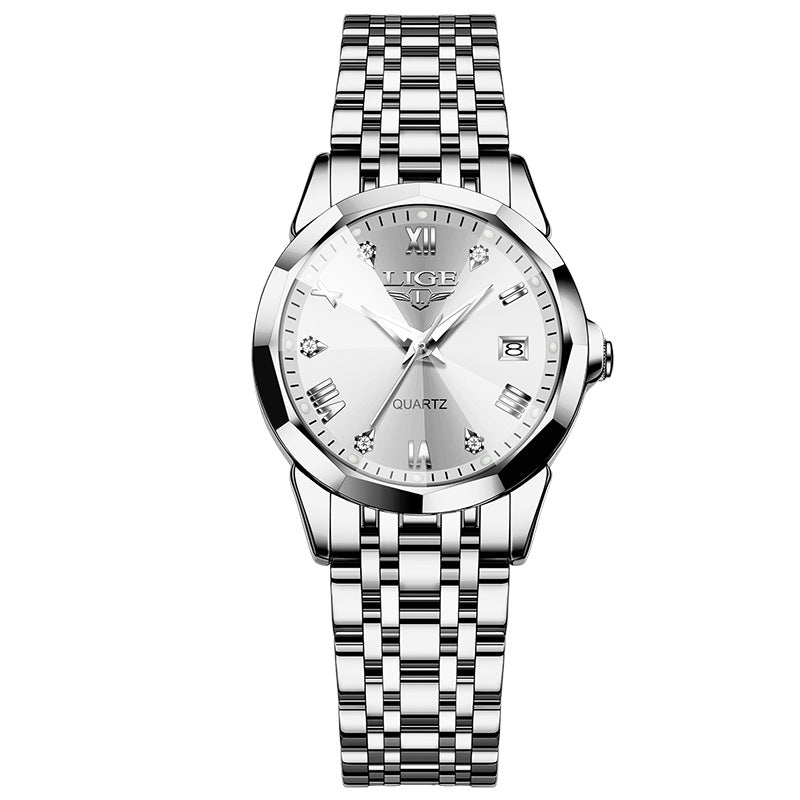 Stylish And Versatile Calendar Waterproof Quartz Watch Couple Men And Women Watch