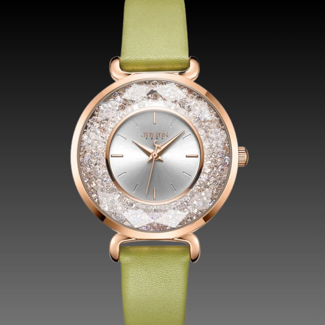 Ladies Julius Mori Girl Quartz Watch – Temperament Leather Strap Wristwatch (3ATM Waterproof)