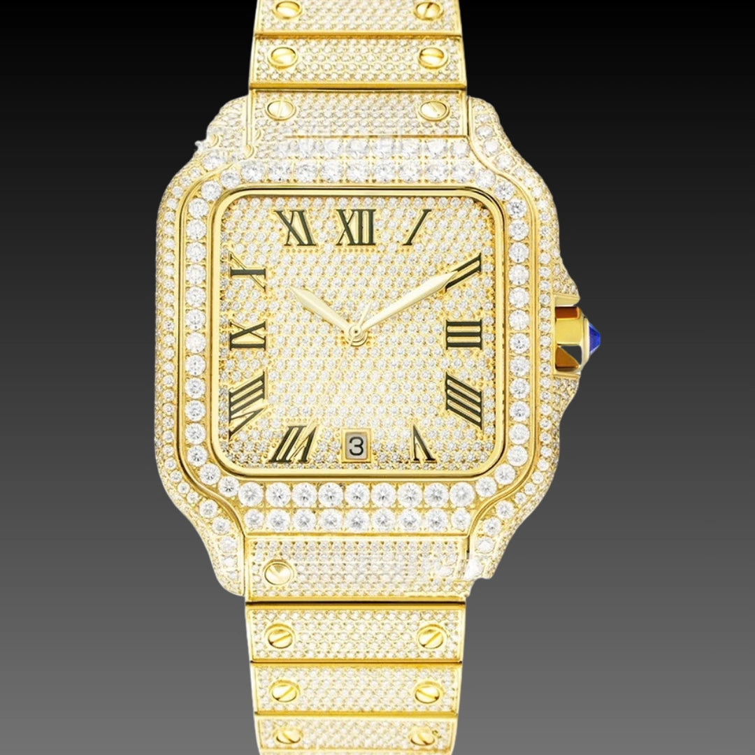 Clarity Moissanite Watch Men's Stainless Steel