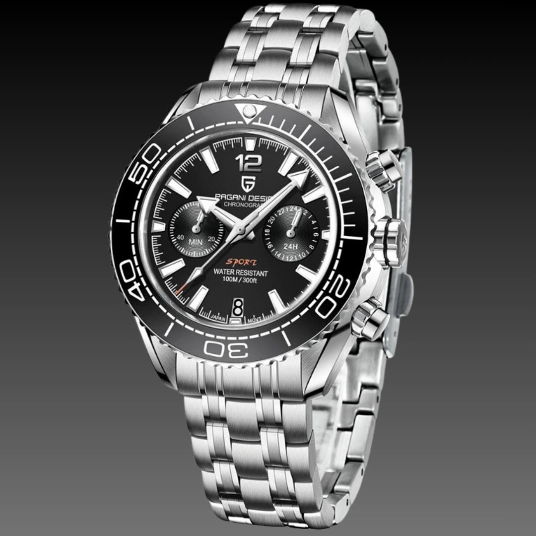 Men's Multi-Function Quartz Watch – Double Calendar Day-Date Display with Luminous Hands