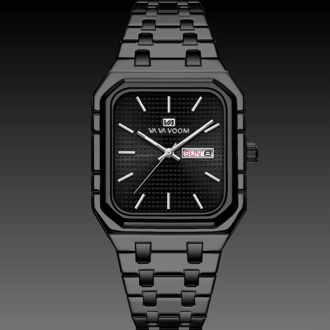 Men's Square Luminous Watch – 8.5mm Ultra-Slim Business Quartz with Gradient Dial