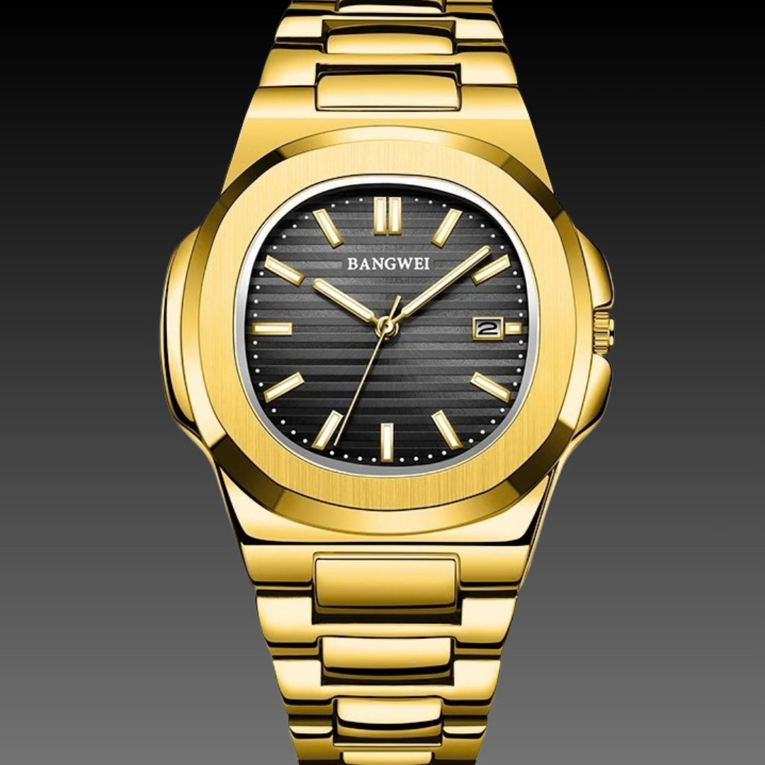 Mens Stylish Luminous Water-Resistant Watch With A Steel Band