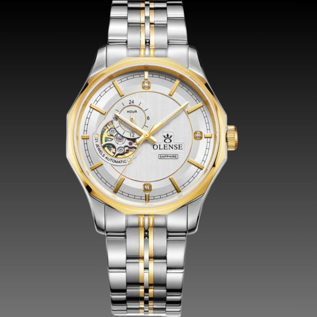 Men's Automatic Mechanical Watch – Premium 316L Stainless Steel Skeleton Watch with Sapphire Glass
